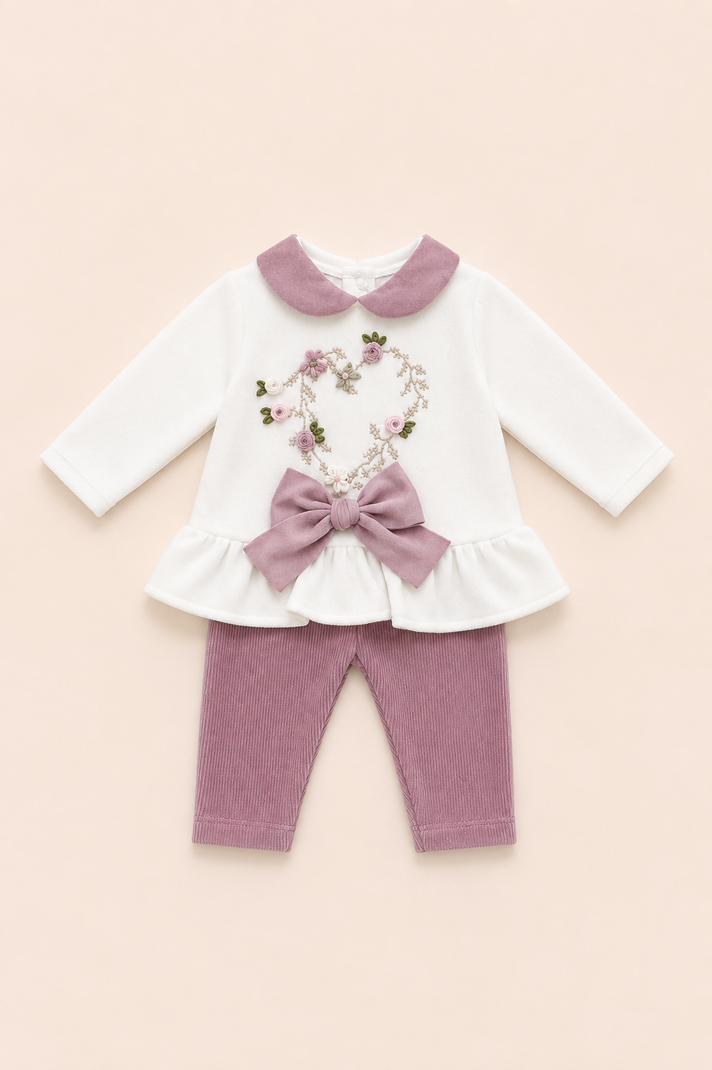 Set due pezzi fiori e fiocco