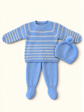 Set tre pezzi con maglia a righe