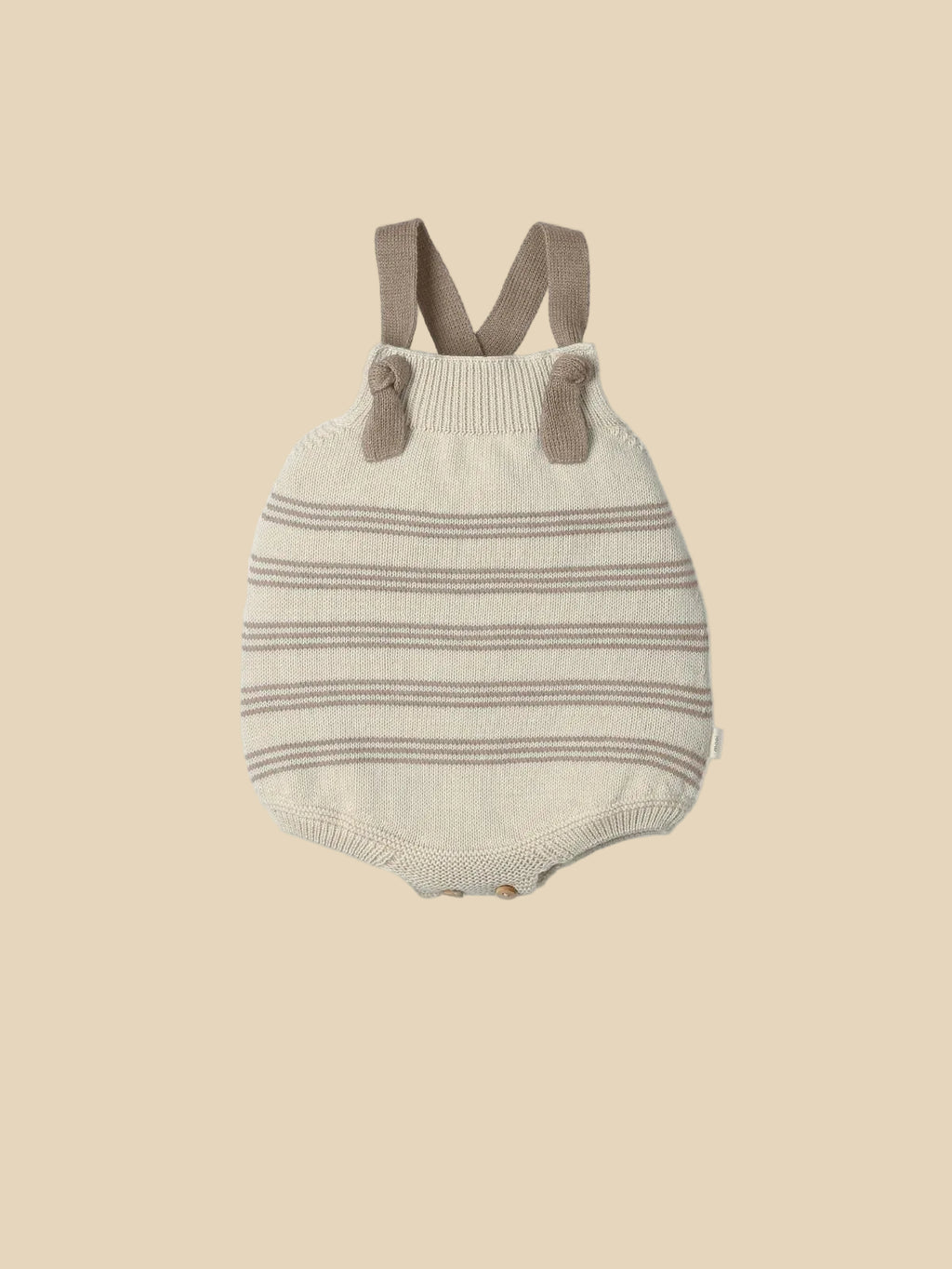 Pagliaccetto a righe in maglia con bretelle