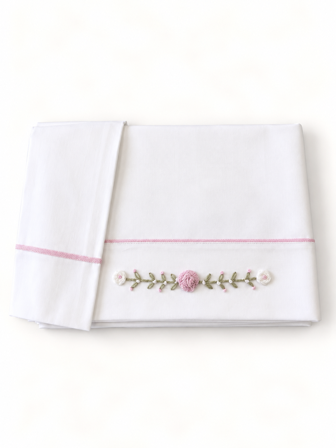 Set lenzuola con ricamo a fiori