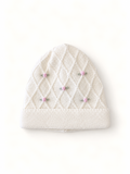 Cappellino bianco ricami a fiori