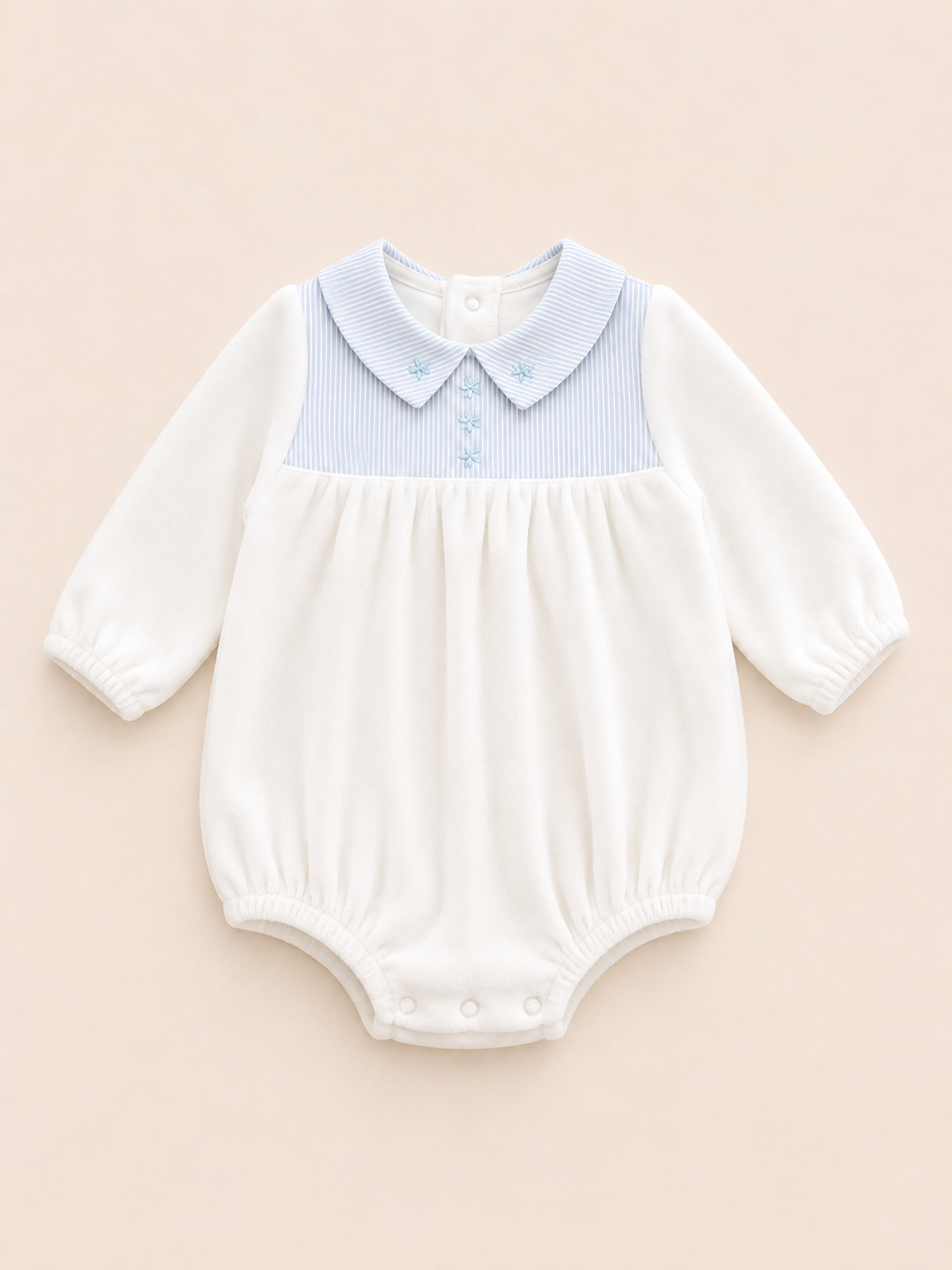 Pagliaccetto bianco e celeste