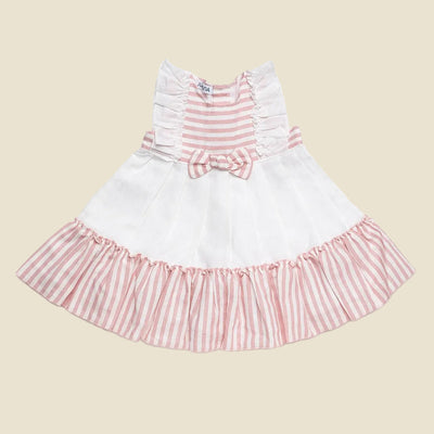 Abito a righe rosa e bianco