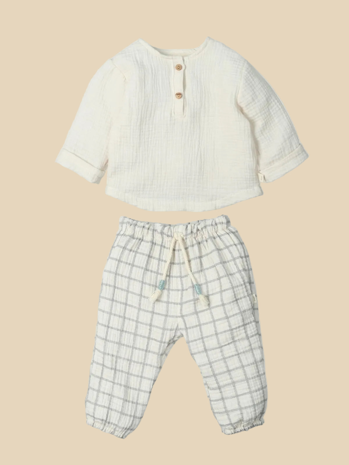 Coordinato bimbo con pantaloni a quadri