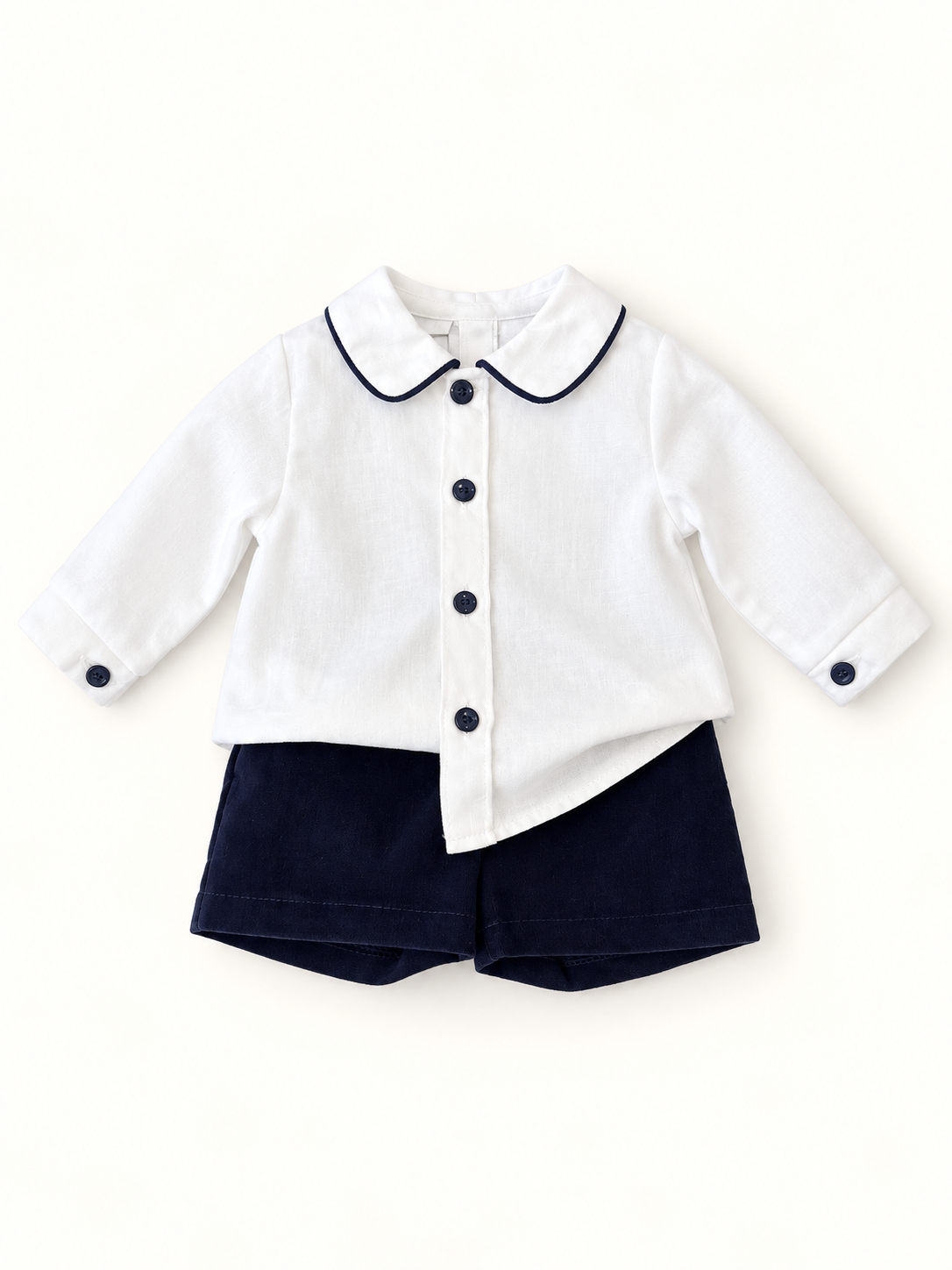 Camicia e pantaloncino in velluto