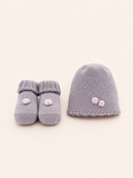 Set cappellino e scarpette lilla