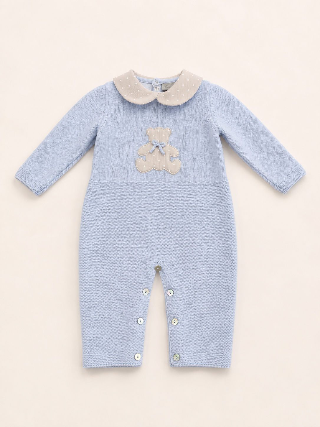 Tutina orsetto celeste beige