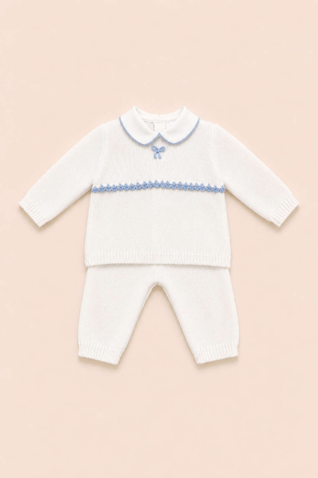 Set due pezzi filo celeste