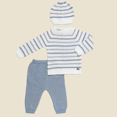 Coordinato a righe manica lunga