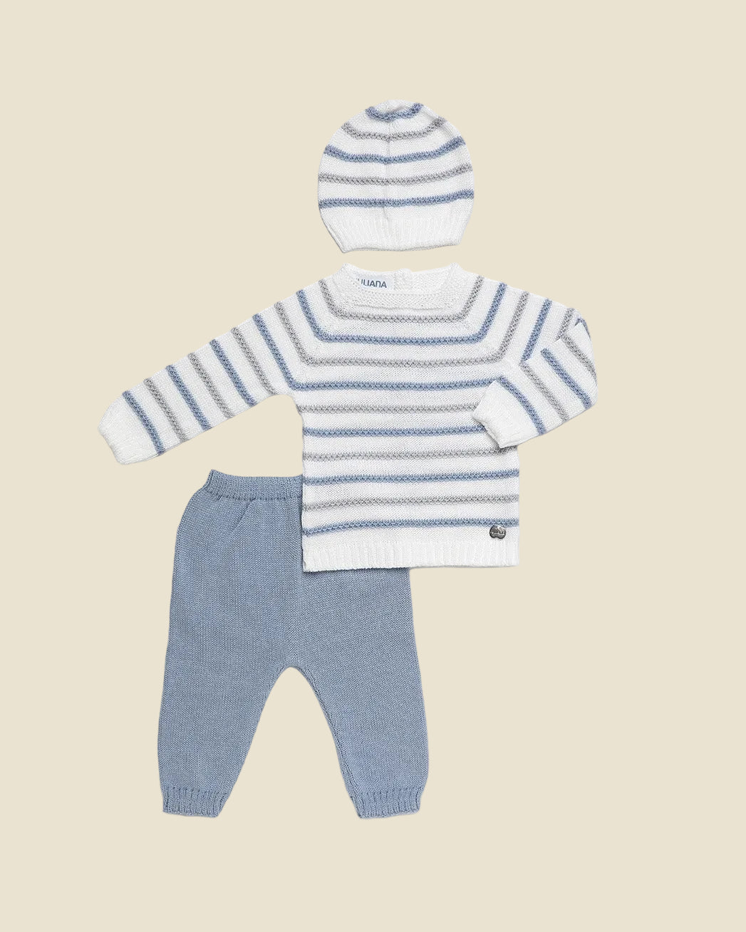 Coordinato a righe manica lunga