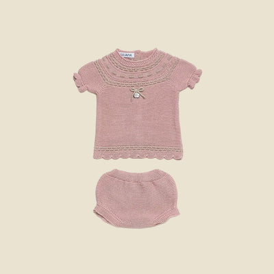 Coordinato rosa e beige