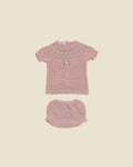 Coordinato rosa e beige