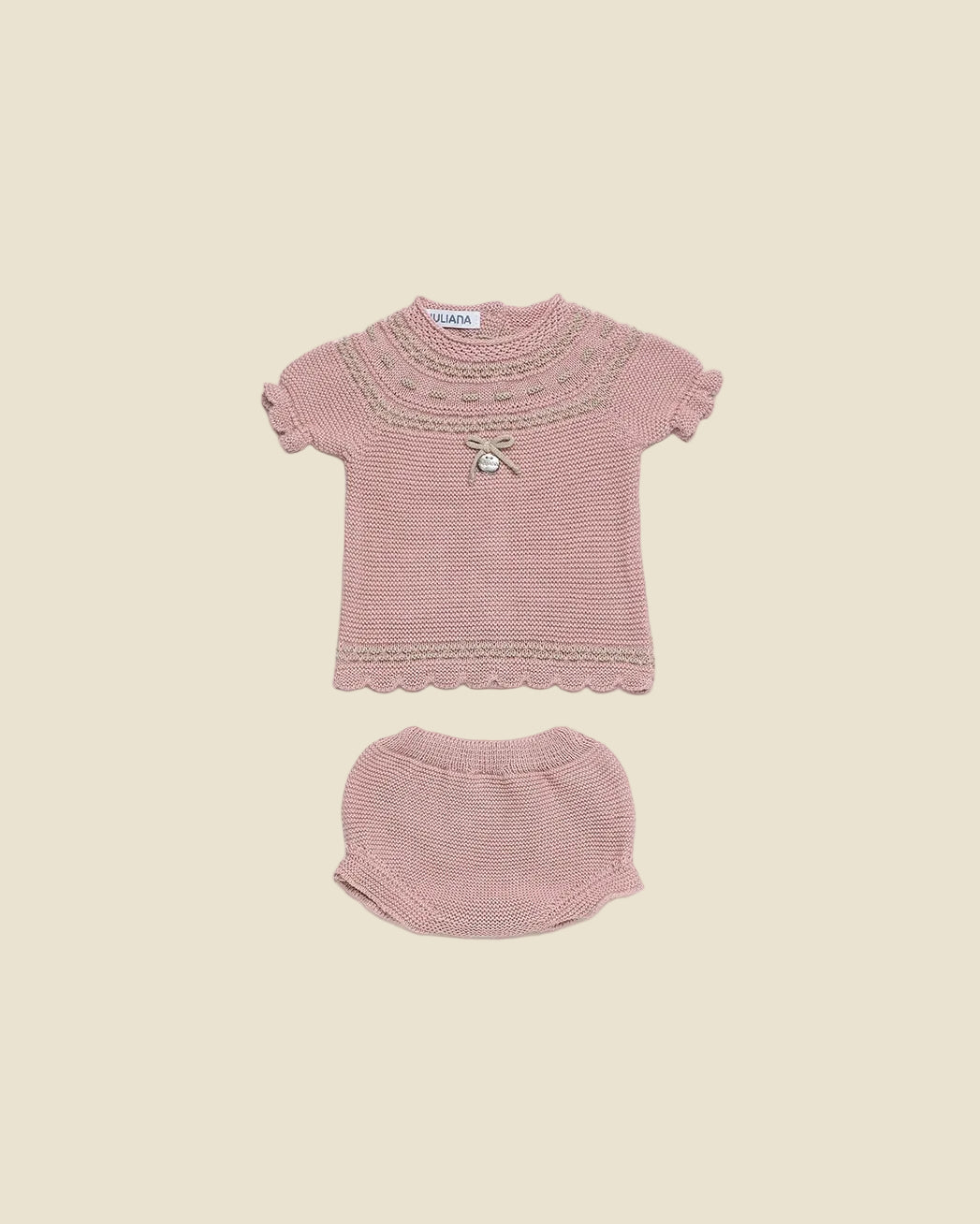 Coordinato rosa e beige