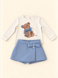 Completino orsetto con gonna a pantaloncino