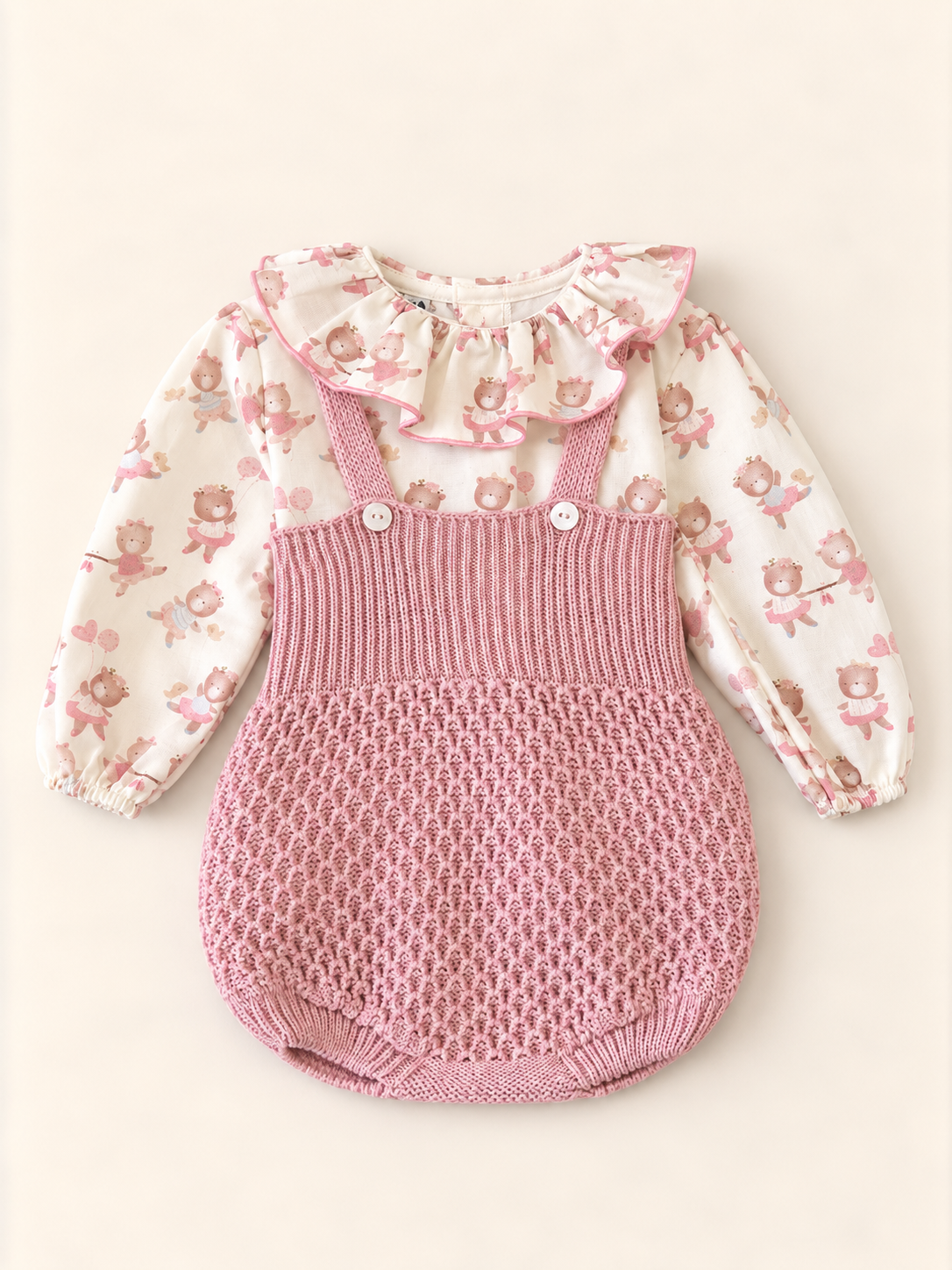 Salopette orsetto rosa