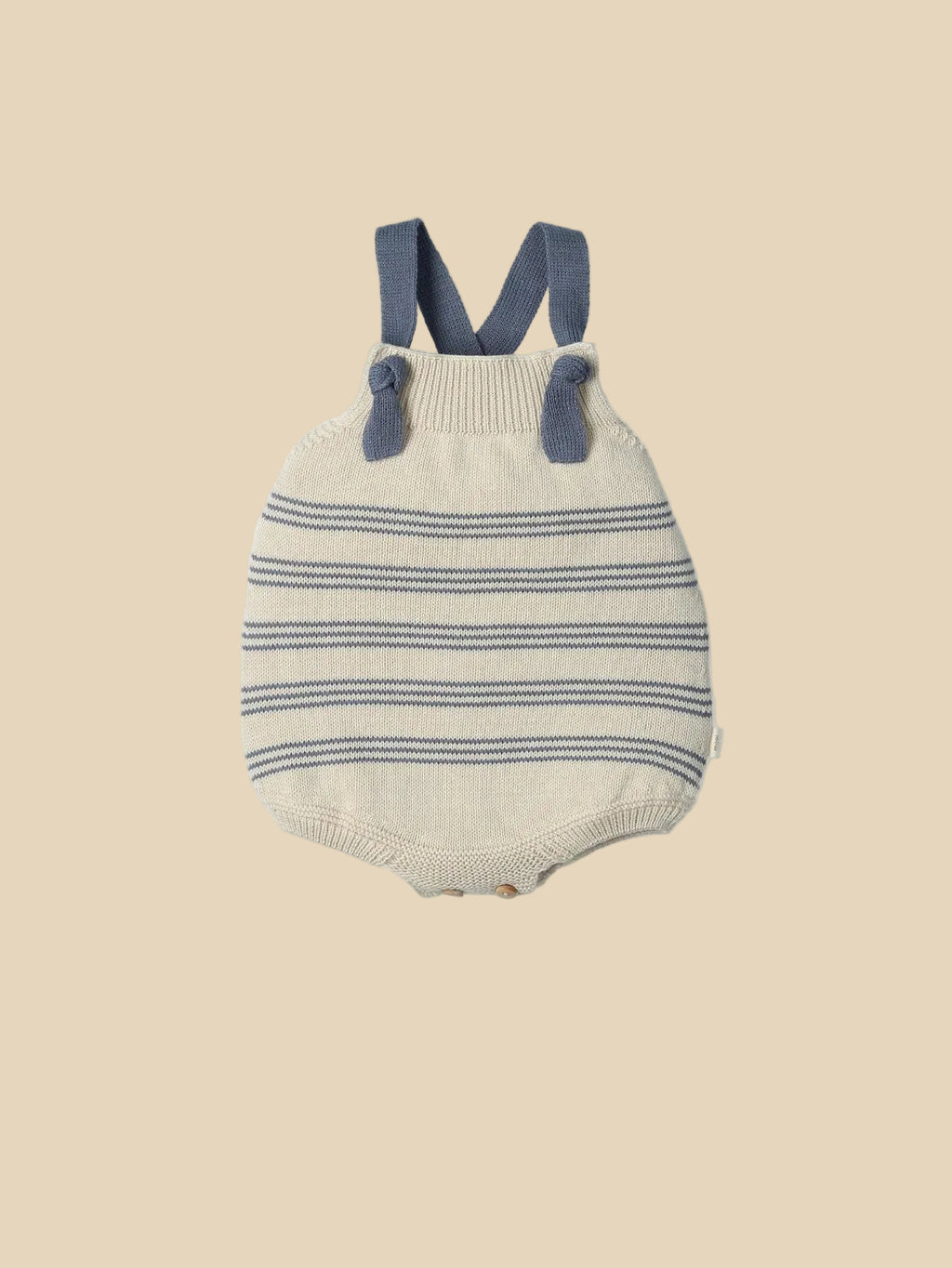 Pagliaccetto a righe in maglia con bretelle