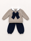 Set due pezzi blu e beige