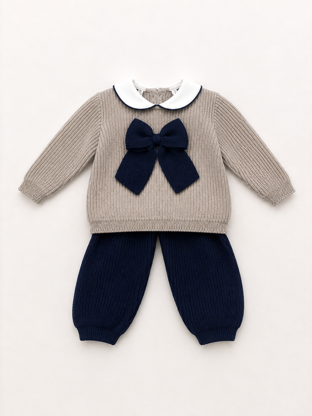 Set due pezzi blu e beige