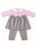 Set due pezzi lilla e rosa con fiocco