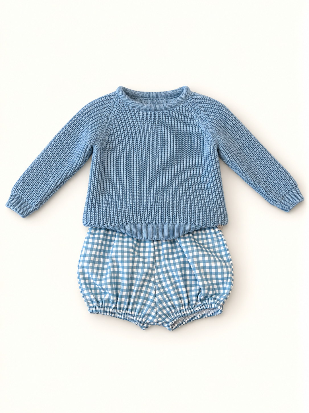Completino con pantaloncino a quadri
