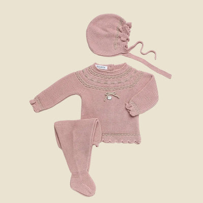 Coordinato rosa e beige manica lunga