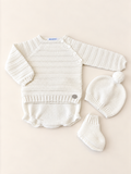 Set bianco con rilievo a righe